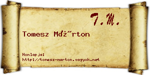 Tomesz Márton névjegykártya