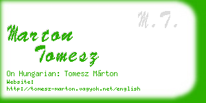 marton tomesz business card